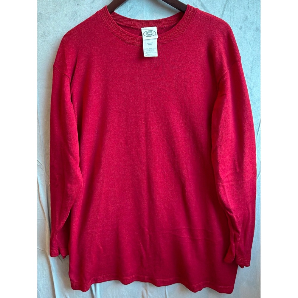 Laura Ashley Vintage Wool Sweater Women XL Red Cottagecore UK Made Great Britain